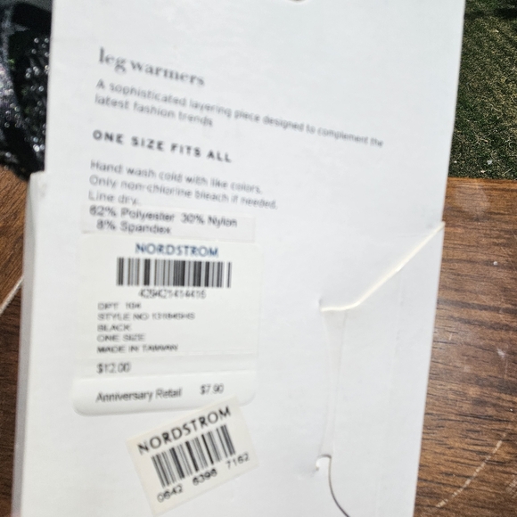 Nordstrom Legwarmers Leg Warmers Gray Black One Size Fits Most - Picture 5 of 6